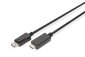 Digitus Kabel adapter DisplayPort 1.2 z zatrzaskiem 4K 60Hz UHD Typ DP/HDMI A M/M czarny 3m 