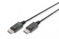 Digitus Kabel połączeniowy DisplayPort z zatrzaskami 1080p 60Hz FHD Typ DP/DP M/M czarny 5m 
