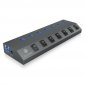 IcyBox IB-HUB1701-C3 7xUSB Type-A, włącznik/wyłączn<br />ik dla każdego USB portu 