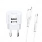 USAMS Ładowarka sieciowa T20 2xUSB 2,1A microUSB 