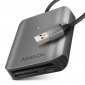 AXAGON Zewnętrzny czytnik kart CRE-S3, USB-A 3. 2 GEN 1, 3-slot lun SD/microSD/CF, obsługa UHS-II 