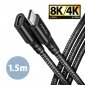 AXAGON BUCM32-CF15AB Kabel przedłużacz Gen2 USB-C - USB-C 1.5m, 5A, 20Gbps, PD 240W, oplot 