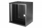 Digitus Szafa sieciowa wisząca 19 cali 12U, SOHO PRO 595 x 540 x 400 mm, nośność 60kg, drzwi szyba, niezłożona, Czarna 