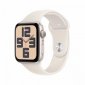 Apple Watch SE GPS, koperta 44 mm z aluminium w kolorze księżycowej poświaty z paskiem sportowym w kolorze księżycowej poświaty - rozmiar S/M 