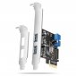 AXAGON PCEU-232RS Kontroler PCIe 2+2x port USB 3.2 GEN 1, UASP, SP & LP 15-pin SATA zasilacz 