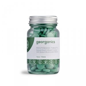 Georganics, Naturalne tabletki do płukania jamy ustnej, Tea Tree, 180 tabletek