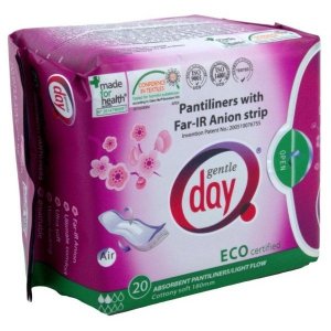 Gentle Day - Pantiliners With Far-IR Anion Strip wkładki higieniczne z paskiem anionowym pochłaniające wilgoć eco 20szt