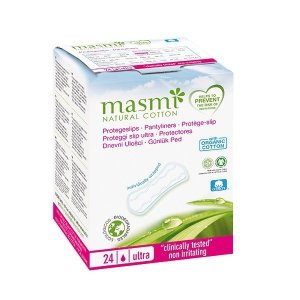 Masmi - Pantyliners ultra cienkie wkładki higieniczne o anatomicznym kształcie z bawełny organicznej 24szt