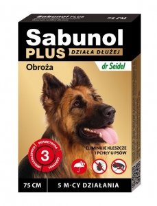 Sabunol Plus Obroża 75cm Czarna przeciw Kleszczom i Pchłom dla psa