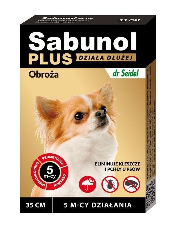 Sabunol Plus Obroża 35cm Czarna przeciw Kleszczom i Pchłom dla psa