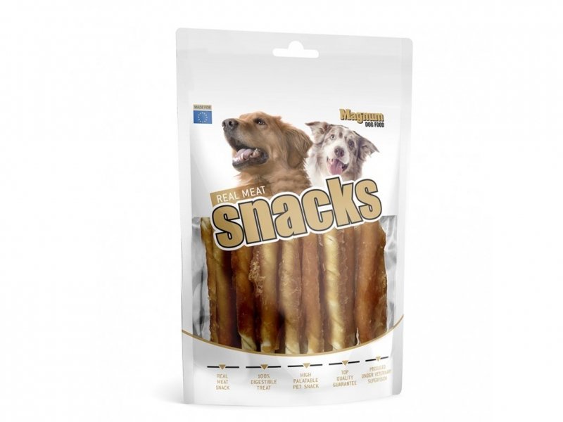 Magnum Chicken roll on rawhide stick 250g Naturalne paluszki zawijane Kurczakiem Gryzak dla psa