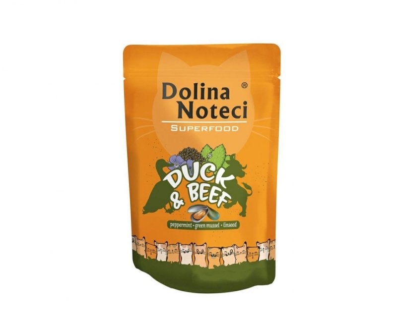 Dolina Noteci Superfood Kaczka Wołowina 85g Saszetka mokra karma dla kota 
