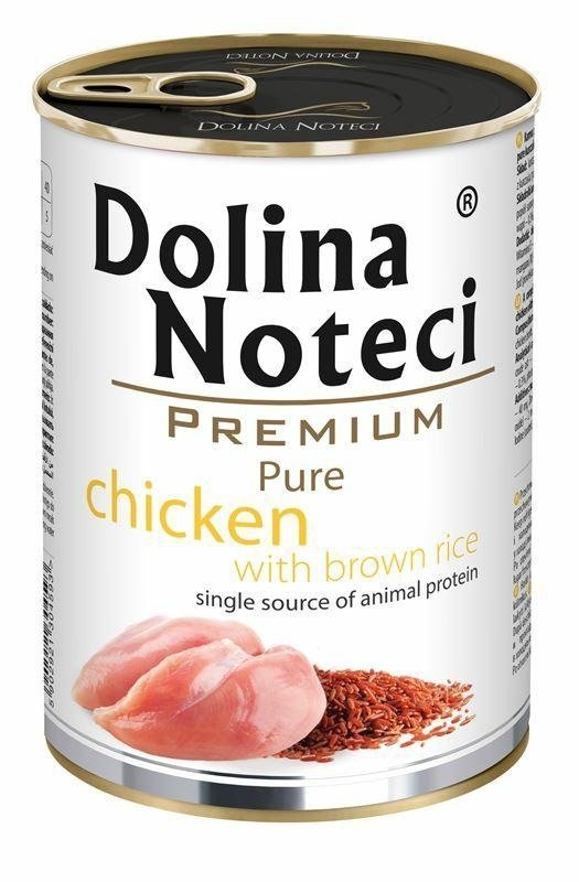 Dolina Noteci Premium Pure Kurczak z Brązowym ryżem puszka 400g mokra karma dla psa alergika