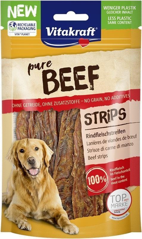 Vitakraft Pure Beef 80g Paski mięsne z wołowiny Przysmak dla psa