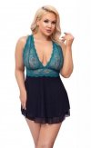 Cottelli Collection Erotyczna Babydoll - Babydoll petrol2XL