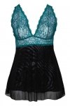 Cottelli Collection Erotyczna Babydoll - Babydoll petrol2XL