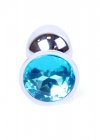 BossSeries Korek Analny-Jewellery Silver PLUG- Light Blue
