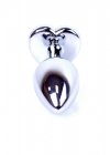 BossSeries Korek Analny-Jewellery Silver  Heart PLUG- Red