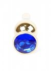 BossSeries Korek Analny - Jewellery Gold BUTT PLUG- Dark Blue