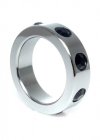 BossSeries Pierścień Erekcyjny-Metal Cock Ring with Black Diamonds Medium