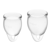 SATISFYER Kubeczki menstruacyjne Feel Confident 2 sztuki - 15 ml + 20 ml - transparentne 
