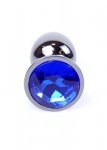 BossSeries Korek Analny-Jewellery Dark Silver PLUG- Dark Blue