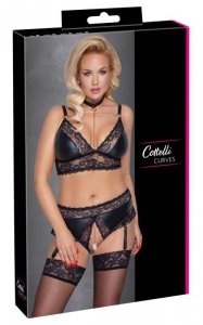Cottelli Collection Zmysłowy Komplet - Bra and Suspender Briefs 3XL