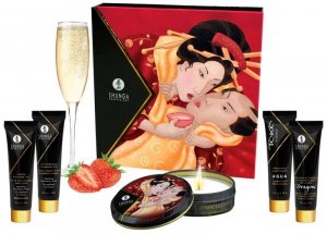 SHUNGA Zestaw do Masażu - Geisha's Secret Kit Strawberry Sparkling Wine