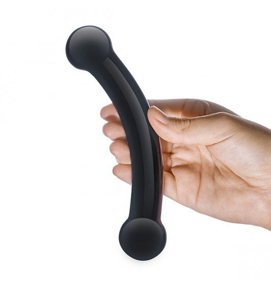 Glas - Dildo-  Double Bull Black Glass 