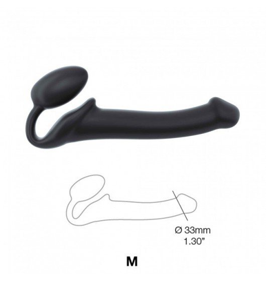 STRAP-ON ME  Silicone bendable strap-on Black M