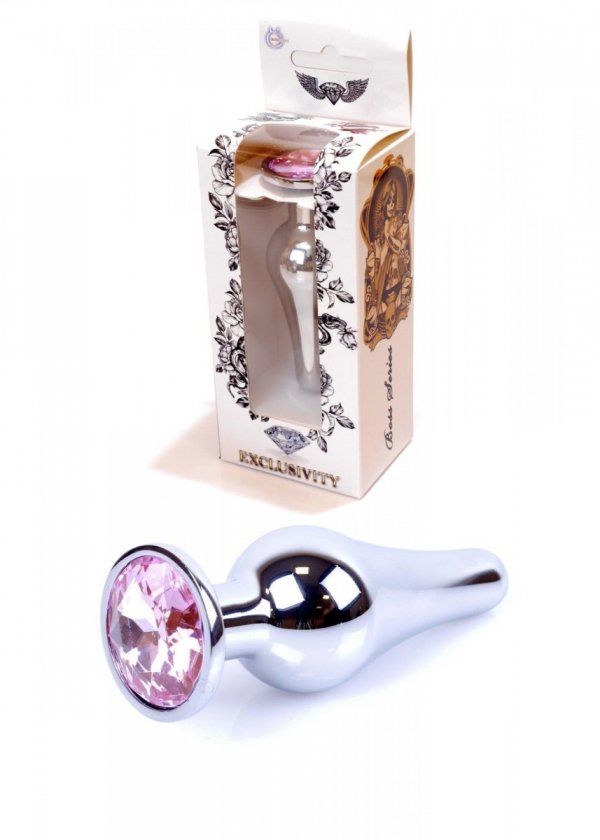 BossSeries Korek Analny -Jewellery Silver BUTT PLUG- Rose