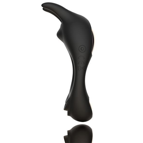 FeelzToys Wibrujący Pierścień na Penisa - Zeus Dual Vibe Cockring Zwart