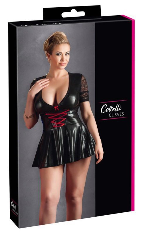 Cottelli Collection Seksowna Sukienka - Dress black/red XL