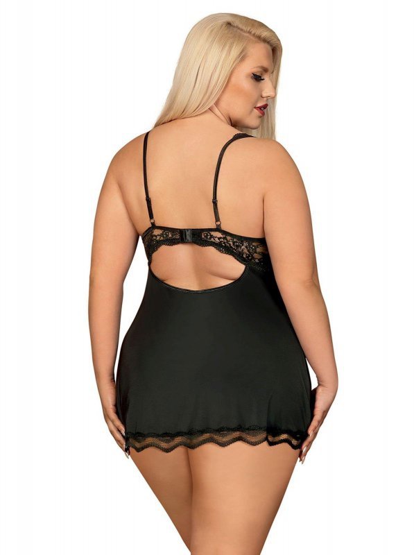 Bielizna Obsessive  Luvae babydoll i stringi czarne XXL