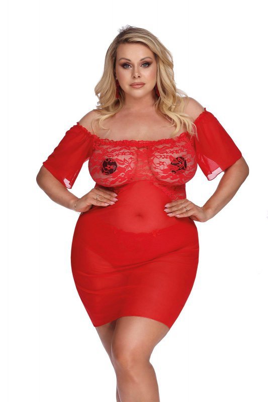 ANAIS CAMARI RED (CHEMISE/HALKA) XXL+ (5XL/6XL)