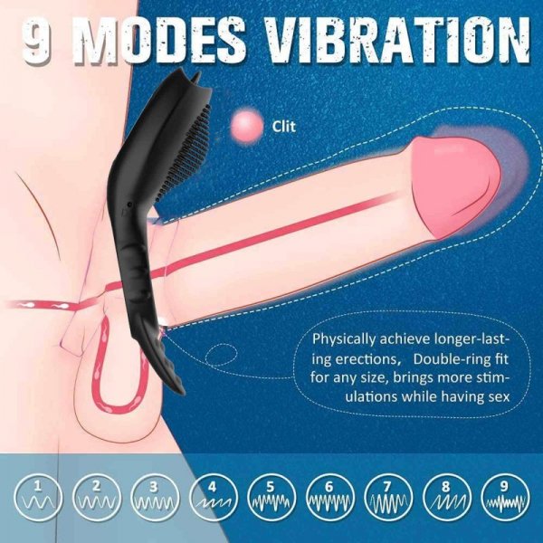 BossSeries Remote powerful Tognue simulate cock ring-Pierścień Wibrujący 