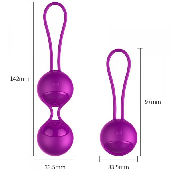 FOX Kulki-Vibrating Silicone Kegel Balls Set USB 10 Function / Remote control