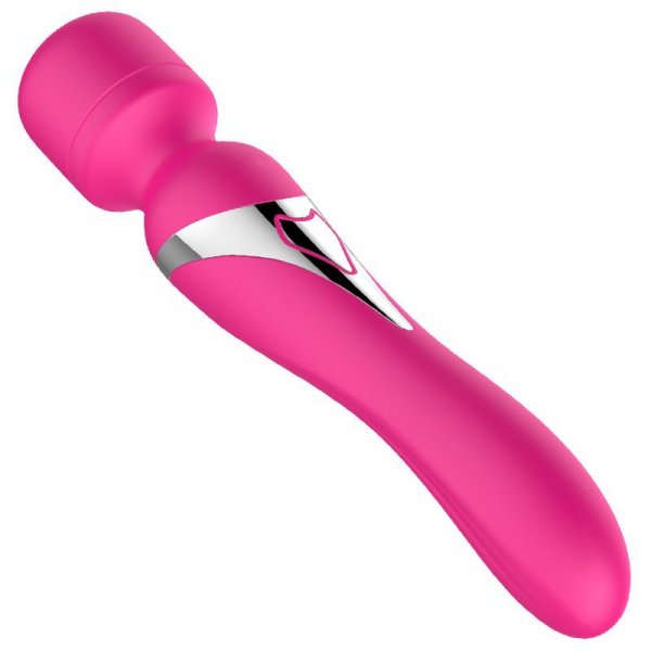 FOX SHOW Stymulator-Silicone Dual Massager Pulsator USB 7+7 Function (Pink)
