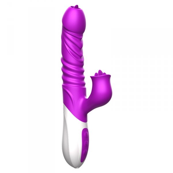 FOX Wibrator punktu G-Silicone Vibrator USB 10 Function and Thrusting Function / Heating