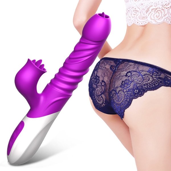 FOX Wibrator punktu G-Silicone Vibrator USB 10 Function and Thrusting Function / Heating
