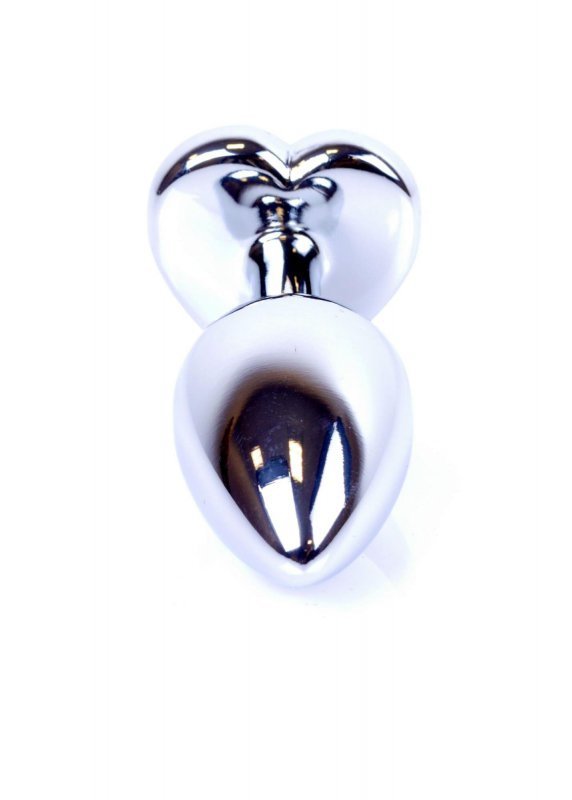 BossSeries Korek Analny-Jewellery Silver  Heart PLUG- Red