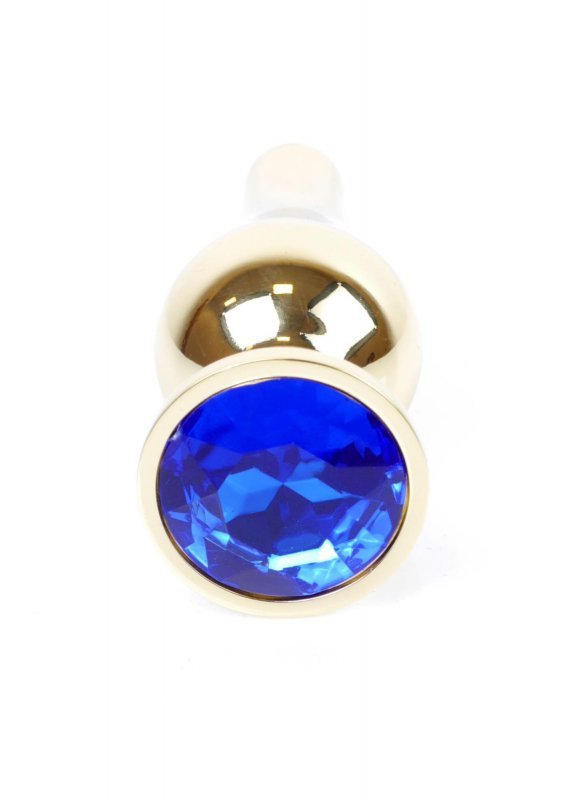BossSeries Korek Analny - Jewellery Gold BUTT PLUG- Dark Blue