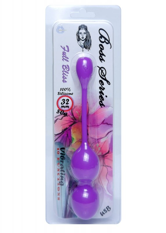 Vibrating Kegel Balls 32mm 80g Purple 10 function USB