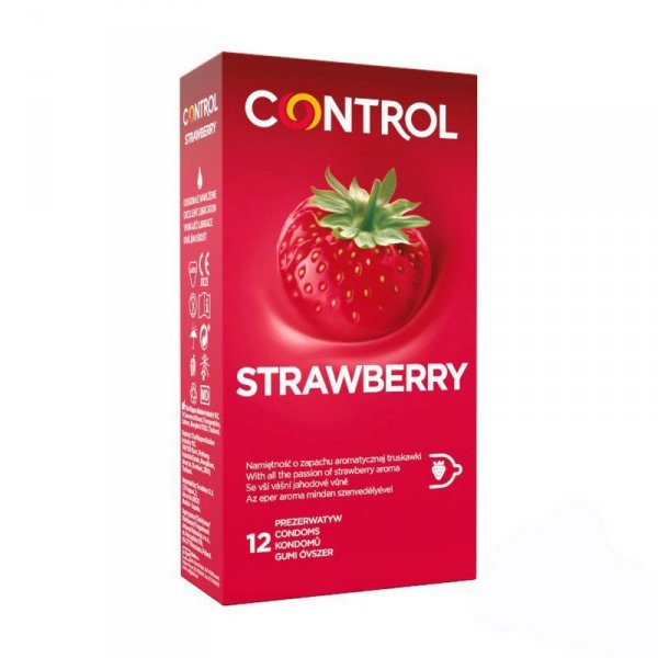 CONTROL Prezerwatywy Truskawkowe - Strawberry 12&quot;s
