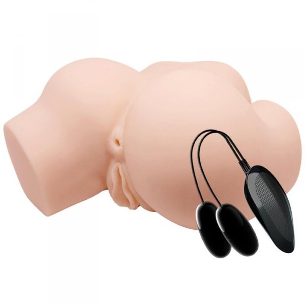 CRAZY BULL- THE REALISTIC Vagina And Anal, Vibration Double holes-Masturbator