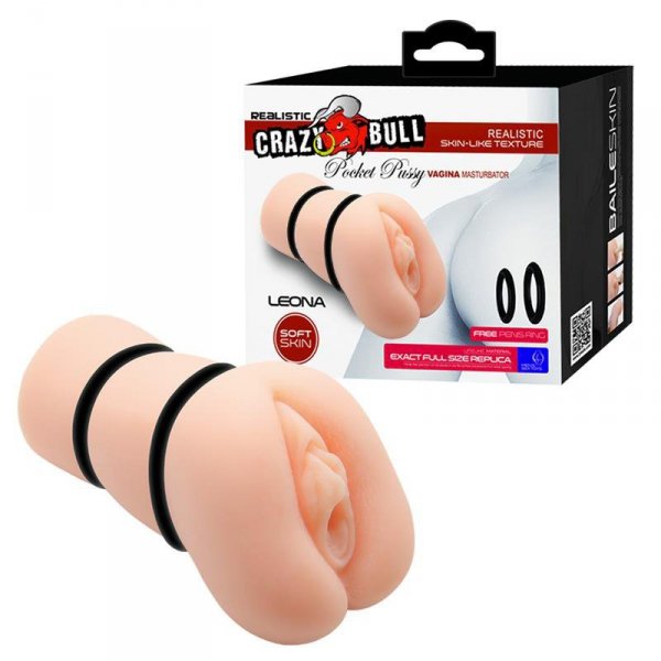 CRAZY BULL  -LEONA, Pocket Pussy vagina-Sztuczna Pochwa