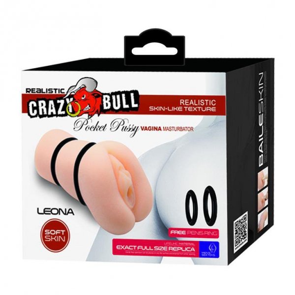 CRAZY BULL  -LEONA, Pocket Pussy vagina-Sztuczna Pochwa