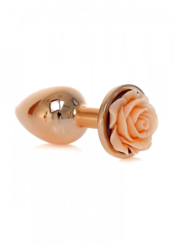 BossSeries Korek Analny-Jewellery Red Gold PLUG ROSE- Peach