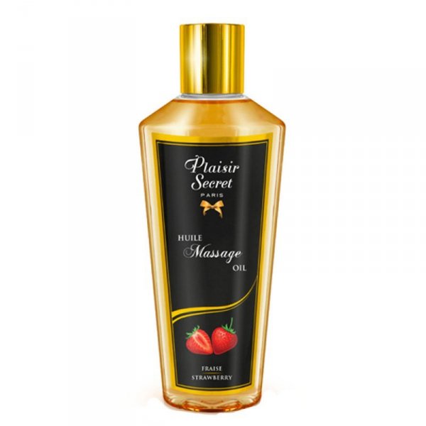 PLAISIR SECRET Olejek do masażu erotycznego o zapachu truskawek Massage Oil STRAWBERRY 250 ml