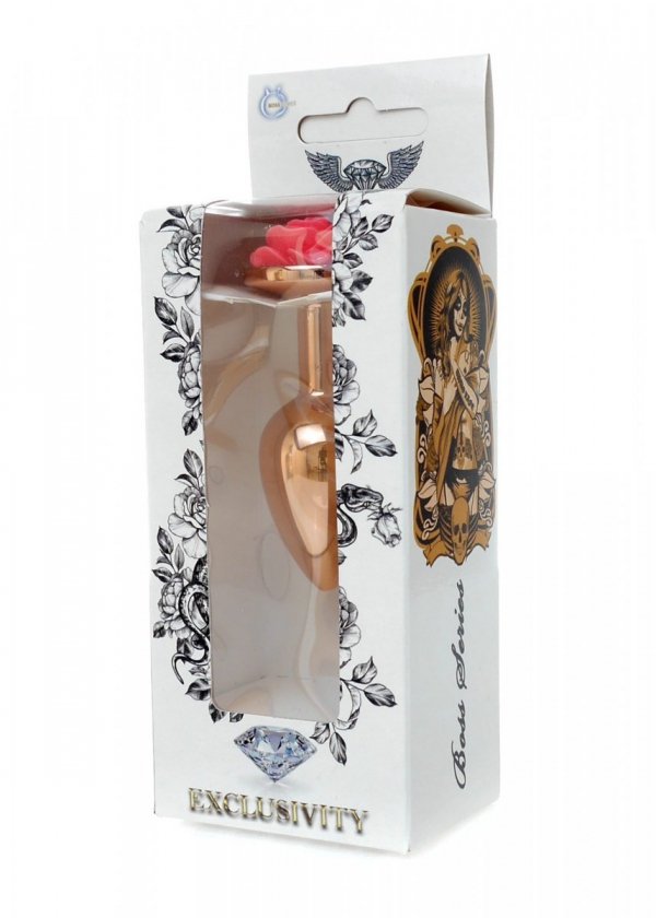 BossSeries Korek Analny-Jewellery Red Gold PLUG ROSE- Pink